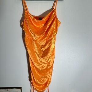 Wild Fable Bright Orange Satin Top